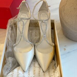 Rene Caovilla Silver Strappy Heels